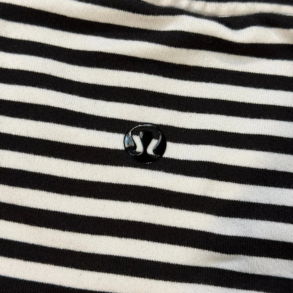 Lululemon Men's Speed Long Sleeve - Black/White Stripe - Picture 4 of 6